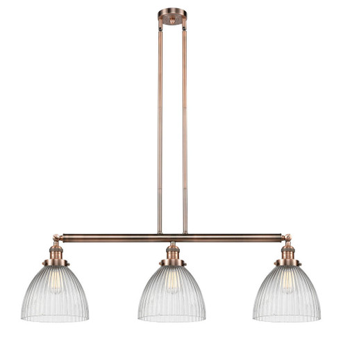 Seneca Falls - 3 Light - 39 inch - Antique Copper - Stem Hung - Adjustable Island Light (3442|213-AC-G222)