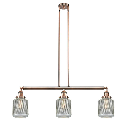 Stanton - 3 Light - 39 inch - Antique Copper - Stem Hung - Adjustable Island Light (3442|213-AC-G262)
