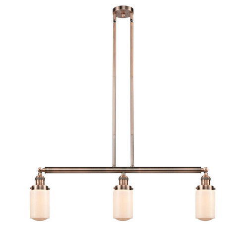 Dover - 3 Light - 37 inch - Antique Copper - Stem Hung - Adjustable Island Light (3442|213-AC-G311-LED)