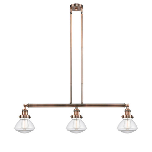 Olean - 3 Light - 39 inch - Antique Copper - Stem Hung - Adjustable Island Light (3442|213-AC-G322)