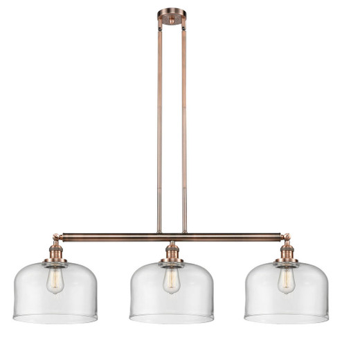 Bell - 3 Light - 42 inch - Antique Copper - Stem Hung - Adjustable Island Light (3442|213-AC-G72-L)