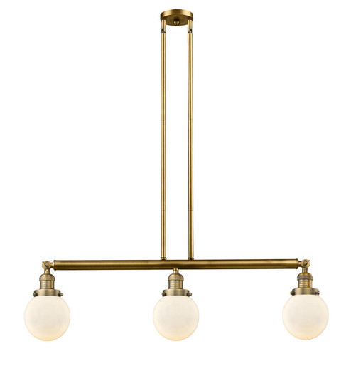 Beacon - 3 Light - 39 inch - Brushed Brass - Stem Hung - Adjustable Island Light (3442|213-BB-G201-6-LED)