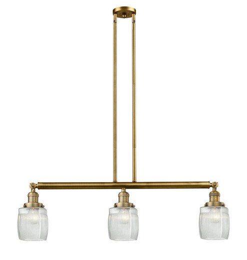 Colton - 3 Light - 38 inch - Brushed Brass - Stem Hung - Adjustable Island Light (3442|213-BB-G302)