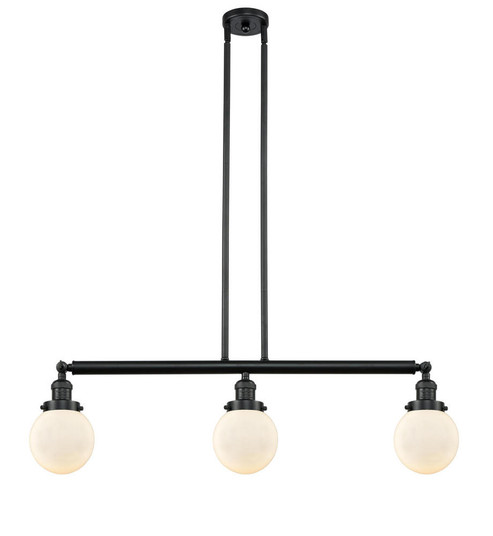 Beacon - 3 Light - 39 inch - Matte Black - Stem Hung - Adjustable Island Light (3442|213-BK-G201-6-LED)