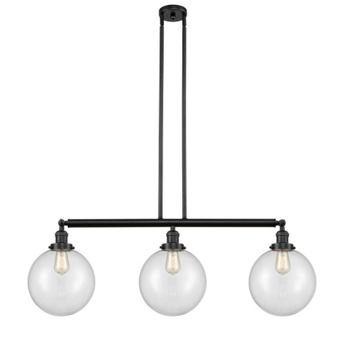 Beacon - 3 Light - 42 inch - Matte Black - Stem Hung - Adjustable Island Light (3442|213-BK-G202-10-LED)