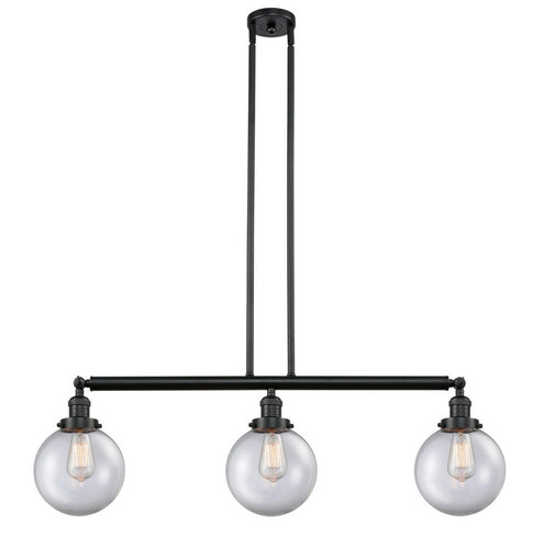 Beacon - 3 Light - 41 inch - Matte Black - Stem Hung - Adjustable Island Light (3442|213-BK-G202-8-LED)