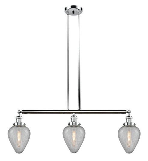 Geneseo - 3 Light - 38 inch - Polished Chrome - Stem Hung - Adjustable Island Light (3442|213-PC-G165-LED)