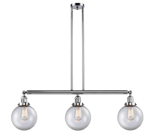 Beacon - 3 Light - 41 inch - Polished Chrome - Stem Hung - Adjustable Island Light (3442|213-PC-G202-8-LED)