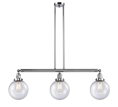 Beacon - 3 Light - 41 inch - Polished Chrome - Stem Hung - Adjustable Island Light (3442|213-PC-G204-8-LED)