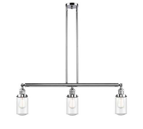 Dover - 3 Light - 37 inch - Polished Chrome - Stem Hung - Adjustable Island Light (3442|213-PC-G314)