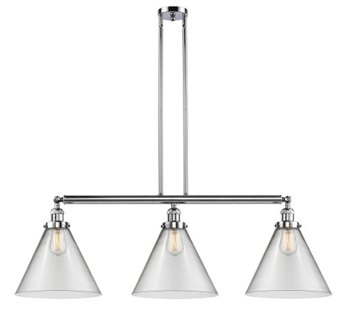 Cone - 3 Light - 44 inch - Polished Chrome - Stem Hung - Adjustable Island Light (3442|213-PC-G42-L)