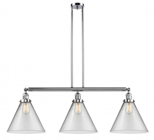 Cone - 3 Light - 44 inch - Polished Chrome - Stem Hung - Adjustable Island Light (3442|213-PC-G42-L-LED)