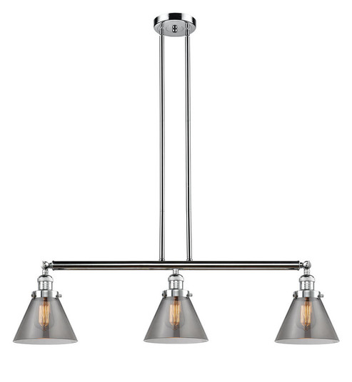 Cone - 3 Light - 40 inch - Polished Chrome - Stem Hung - Adjustable Island Light (3442|213-PC-G43-LED)