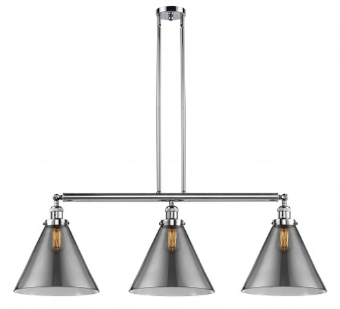 Cone - 3 Light - 44 inch - Polished Chrome - Stem Hung - Adjustable Island Light (3442|213-PC-G43-L-LED)