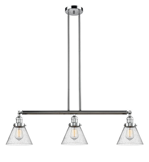 Cone - 3 Light - 40 inch - Polished Chrome - Stem Hung - Adjustable Island Light (3442|213-PC-G44-LED)