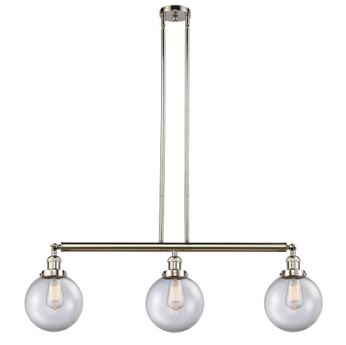Beacon - 3 Light - 41 inch - Polished Nickel - Stem Hung - Adjustable Island Light (3442|213-PN-G202-8)