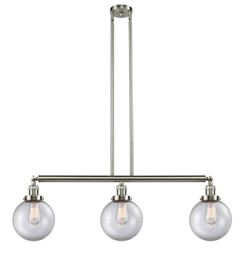 Beacon - 3 Light - 41 inch - Brushed Satin Nickel - Stem Hung - Adjustable Island Light (3442|213-SN-G202-8)