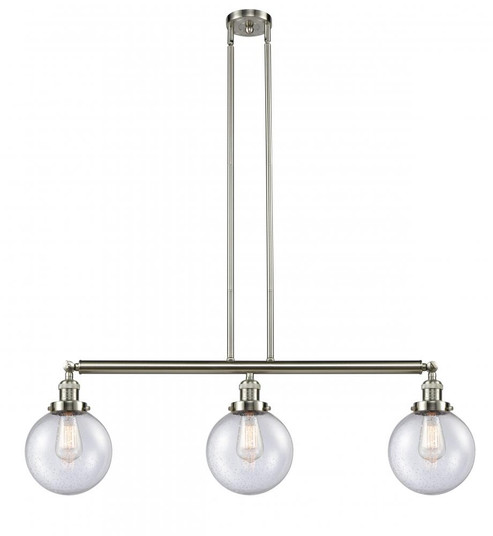 Beacon - 3 Light - 41 inch - Brushed Satin Nickel - Stem Hung - Island Light (3442|213-SN-G204-8-LED)