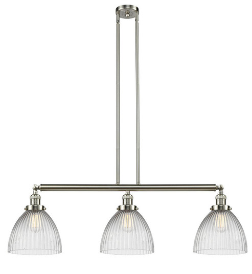Seneca Falls - 3 Light - 39 inch - Brushed Satin Nickel - Stem Hung - Adjustable Island Light (3442|213-SN-G222)