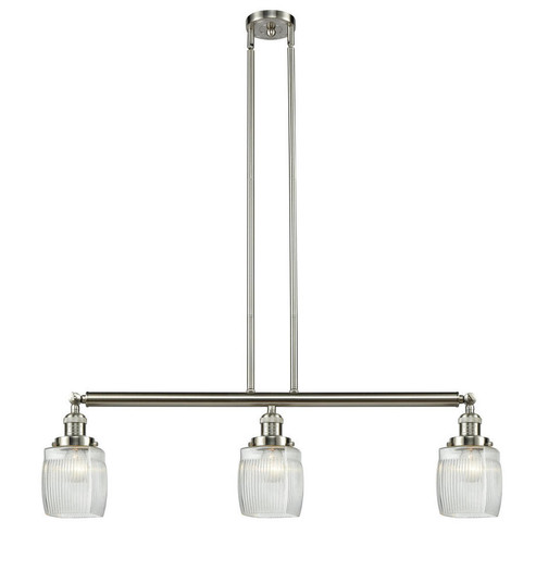 Colton - 3 Light - 38 inch - Brushed Satin Nickel - Stem Hung - Adjustable Island Light (3442|213-SN-G302)