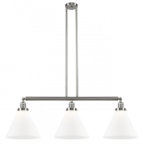 Cone - 3 Light - 44 inch - Brushed Satin Nickel - Stem Hung - Island Light (3442|213-SN-G41-L-LED)