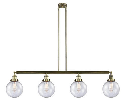 Beacon - 4 Light - 53 inch - Antique Brass - Stem Hung - Adjustable Island Light (3442|214-AB-G204-8-LED)