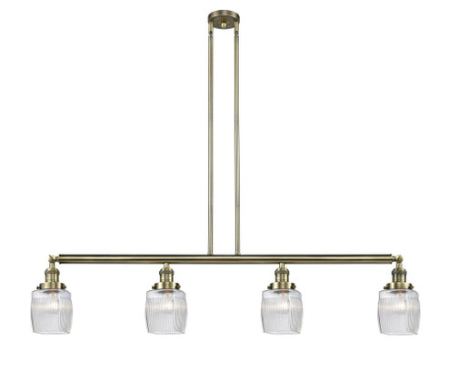 Colton - 4 Light - 50 inch - Antique Brass - Stem Hung - Adjustable Island Light (3442|214-AB-G302-LED)