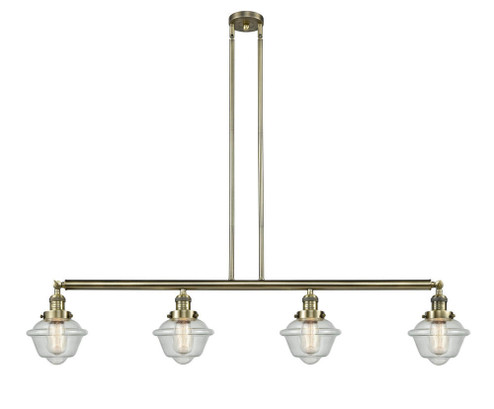 Oxford - 4 Light - 52 inch - Antique Brass - Stem Hung - Adjustable Island Light (3442|214-AB-G534-LED)