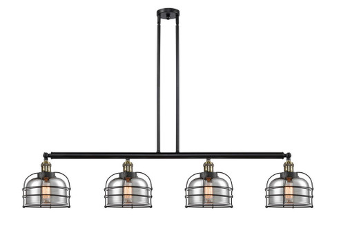 Bell Cage - 4 Light - 53 inch - Black Antique Brass - Stem Hung - Adjustable Island Light (3442|214-BAB-G73-CE)