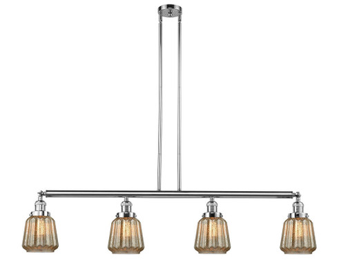 Chatham - 4 Light - 51 inch - Polished Chrome - Stem Hung - Adjustable Island Light (3442|214-PC-G146-LED)
