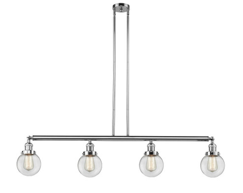 Beacon - 4 Light - 51 inch - Polished Chrome - Stem Hung - Adjustable Island Light (3442|214-PC-G202-6-LED)