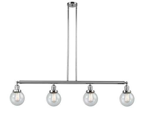 Beacon - 4 Light - 51 inch - Polished Chrome - Stem Hung - Adjustable Island Light (3442|214-PC-G204-6-LED)