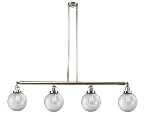 Beacon - 4 Light - 53 inch - Polished Nickel - Stem Hung - Adjustable Island Light (3442|214-PN-G202-8-LED)