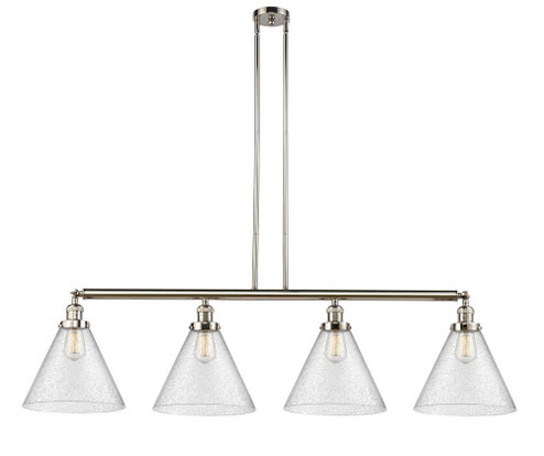 Cone - 4 Light - 56 inch - Polished Nickel - Stem Hung - Adjustable Island Light (3442|214-PN-G44-L-LED)