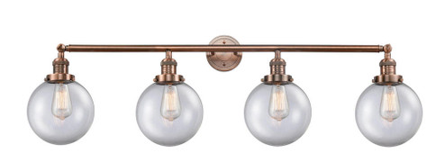 Beacon - 4 Light - 44 inch - Antique Copper - Adjustable Bath Vanity Light (3442|215-AC-G202-8-LED)