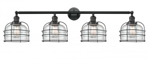 Bell Cage - 4 Light - 44 inch - Matte Black - Bath Vanity Light (3442|215-BK-G74-CE)