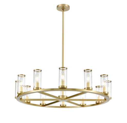 Revolve Clear Glass/Natural Brass 12 Lights Chandeliers (7713|CH309012NBCG)