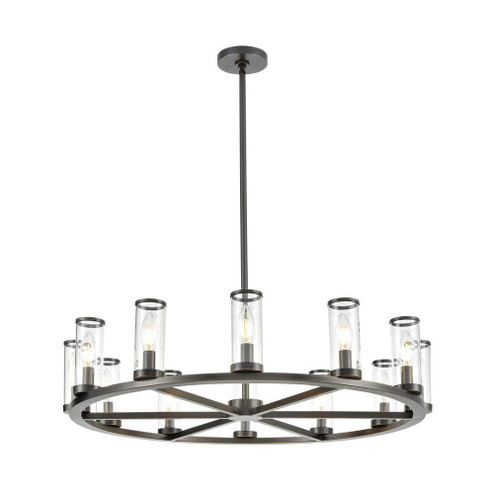 Revolve 33-in Clear Glass/Urban Bronze 12 Light Chandelier (7713|CH309012UBCG)