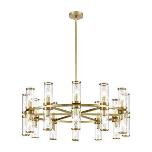 Revolve Clear Glass/Natural Brass 24 Lights Chandeliers (7713|CH309024NBCG)