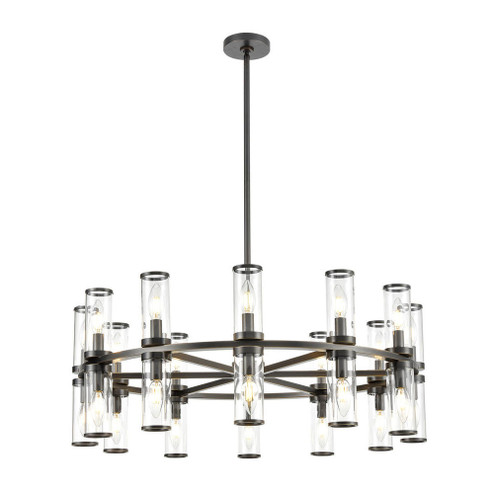 Revolve Clear Glass/Urban Bronze 24 Lights Chandelier (7713|CH309024UBCG)