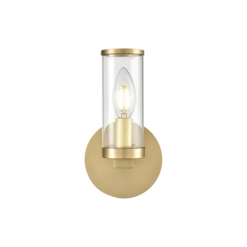 Revolve Clear Glass/Natural Brass 1 Light Damp-Rated Wall/Vanity Light (7713|WV309001NBCG)