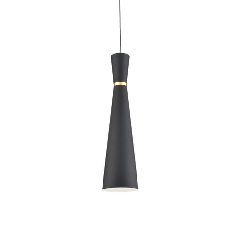 Vanderbilt 6-in Black With Gold Detail 1 Light Socket Pendant (461|493206-BK/GD)