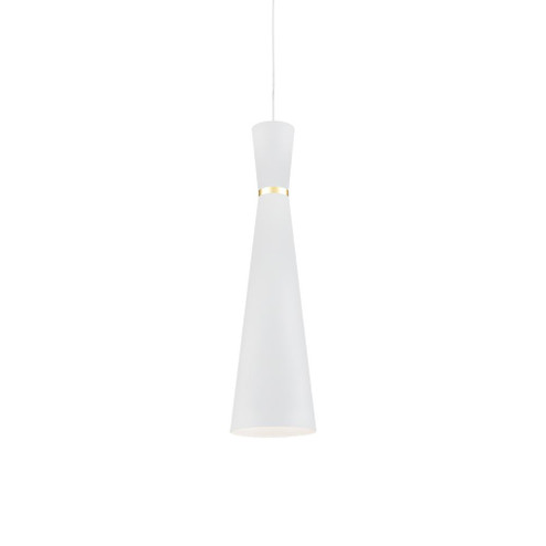 Vanderbilt 6-in White With Gold Detail 1 Light Pendant (461|493206-WH/GD)