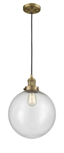 Beacon - 1 Light - 12 inch - Brushed Brass - Cord hung - Mini Pendant (3442|201C-BB-G204-12)