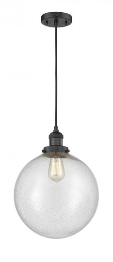 Beacon - 1 Light - 12 inch - Matte Black - Cord hung - Mini Pendant (3442|201C-BK-G204-12)