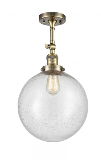 Beacon - 1 Light - 12 inch - Antique Brass - Adjustable Semi-Flush Mount (3442|201F-AB-G204-12-LED)