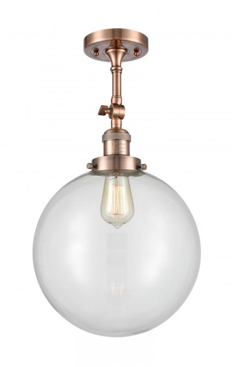 Beacon - 1 Light - 12 inch - Antique Copper - Adjustable Semi-Flush Mount (3442|201F-AC-G202-12-LED)