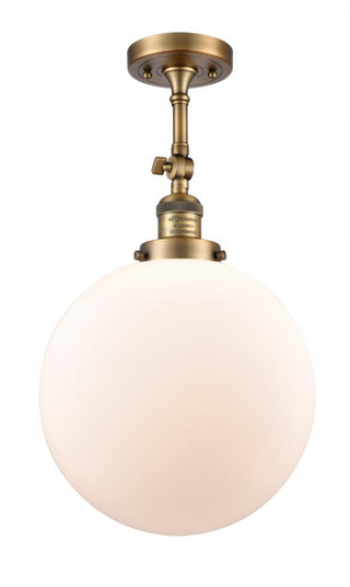 Beacon - 1 Light - 12 inch - Brushed Brass - Semi-Flush Mount (3442|201F-BB-G201-12-LED)