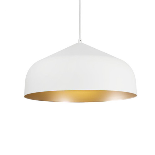 Helena 17-in White/Gold 1 Light Pendant (461|49117-WH/GD)