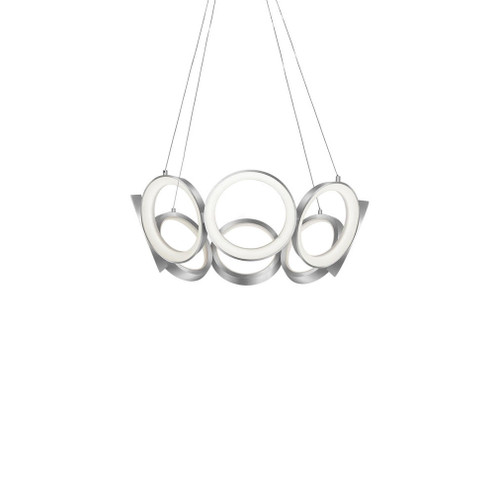 Oros 24-in Antique Silver Dimmable LED Chandelier (461|CH94824-AS)